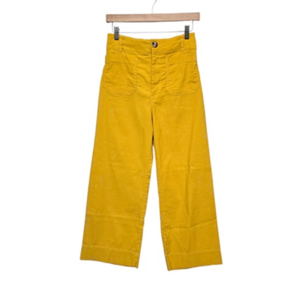 Maeve Wide-Leg Pants in Mustard Yellow